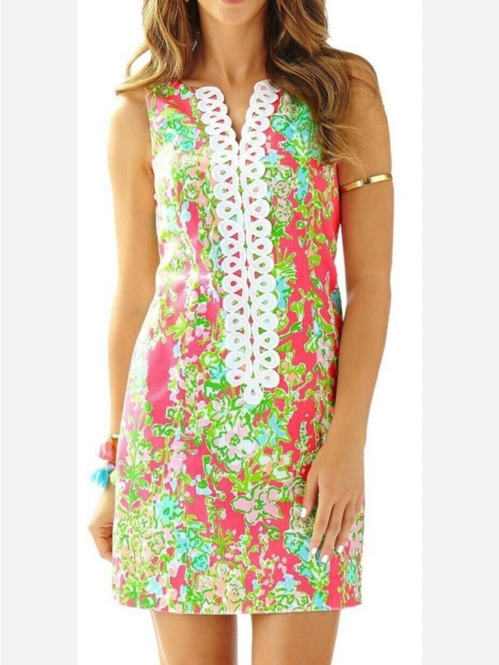 Lilly Pulitzer Classic Cathy Shift Dress in Pink and Green Size 0